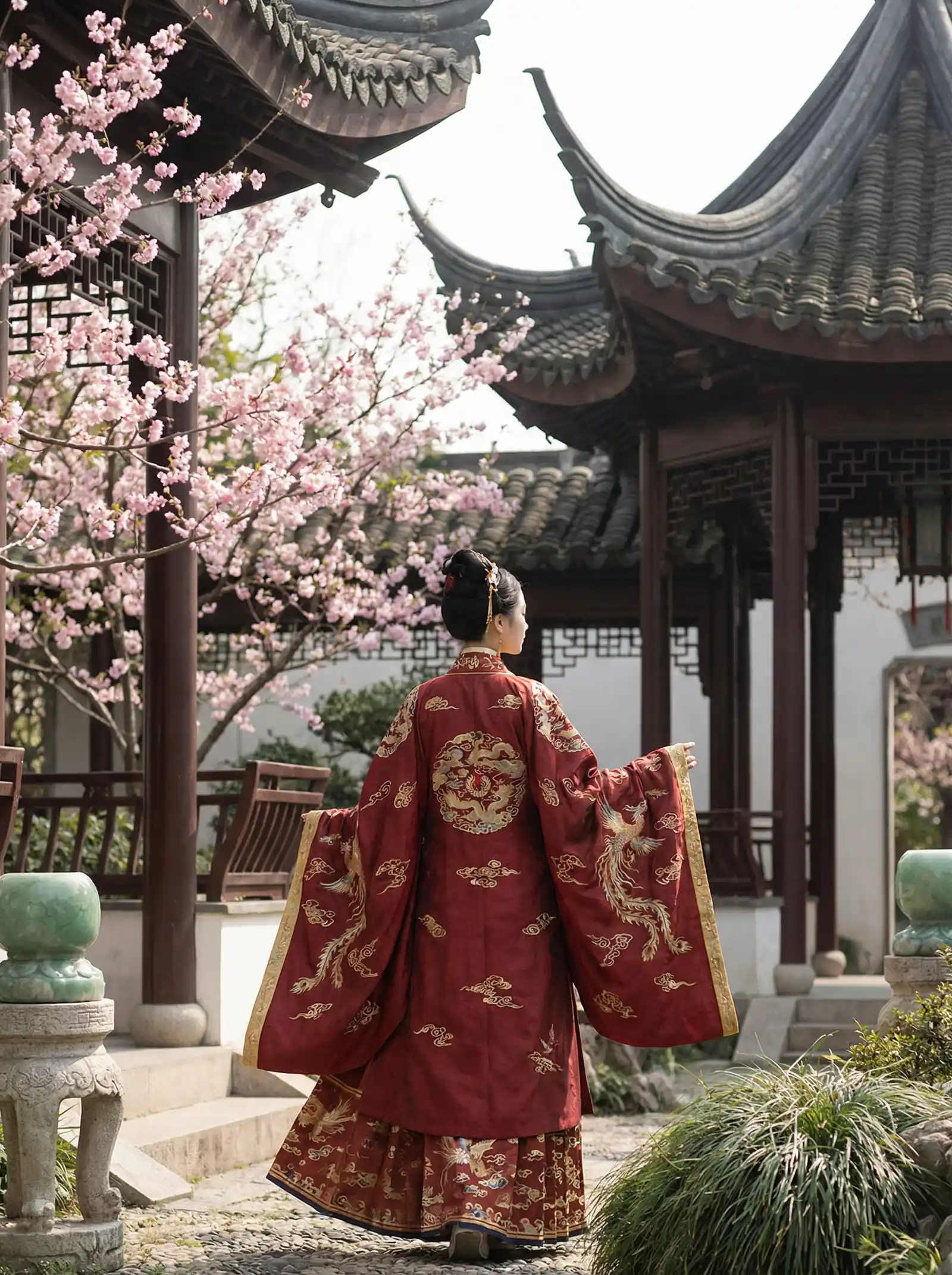 兽皇zooskool在线猪 明制汉服红色凤凰刺绣